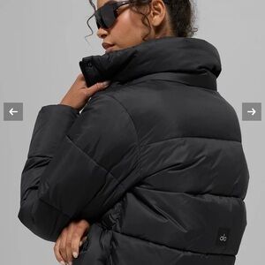 ALO Yoga Black Quilted High-Collar Puffer Jacket